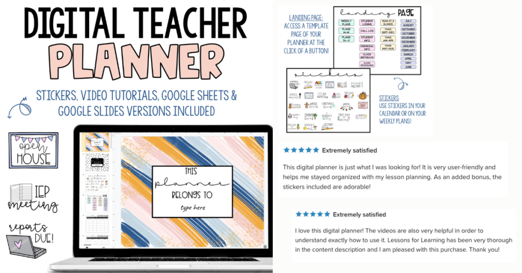 digital teacher planner for google slides