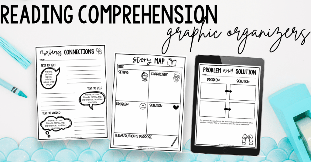 reading comprehension graphic organizers for distance learning printable and digital