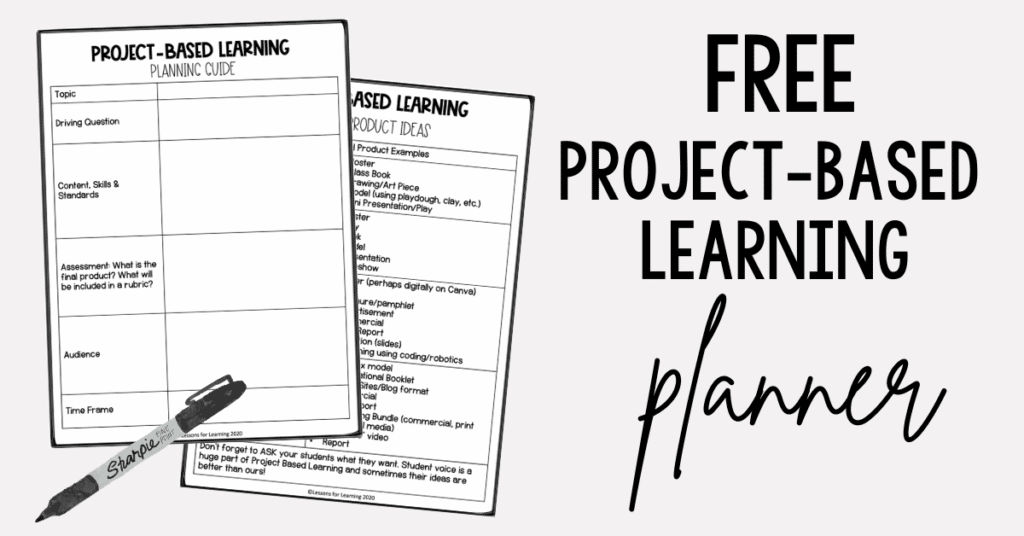 free project-based learning planner for your classroom