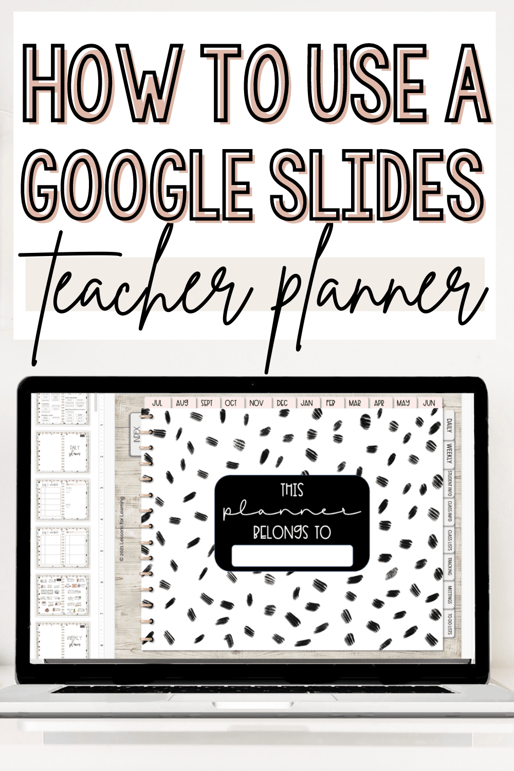 how to use a google slides planner pinterest image