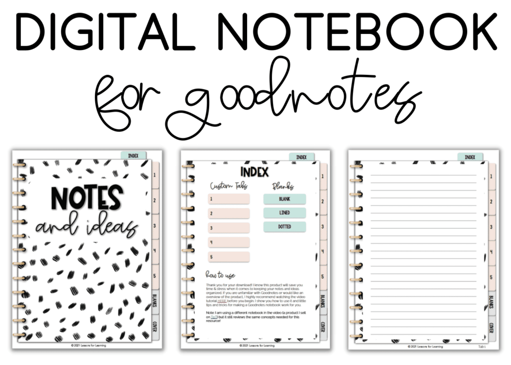 digital notebook for goodnotes free