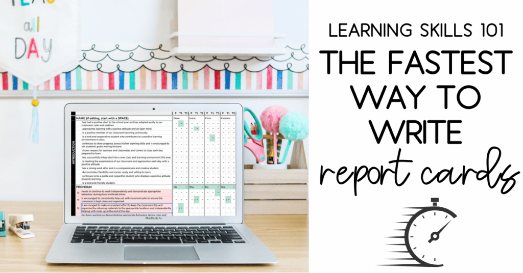 learning skills 101 the fastest way to write report cards blog image