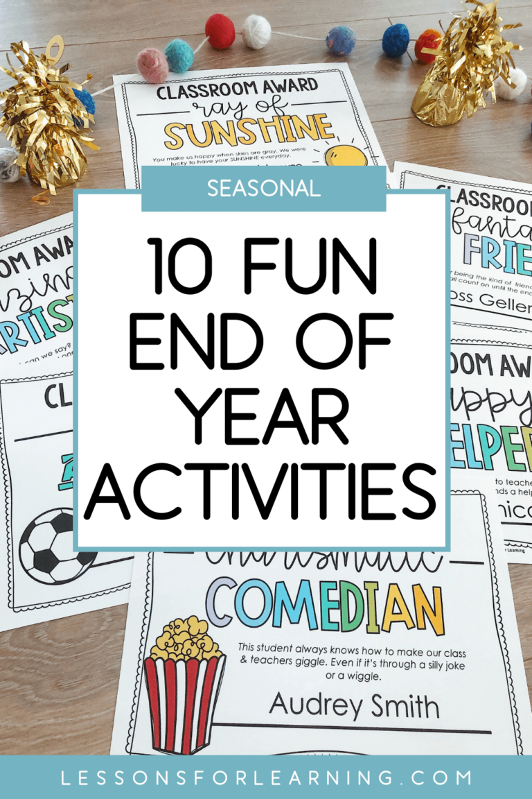 end of year activities pin
