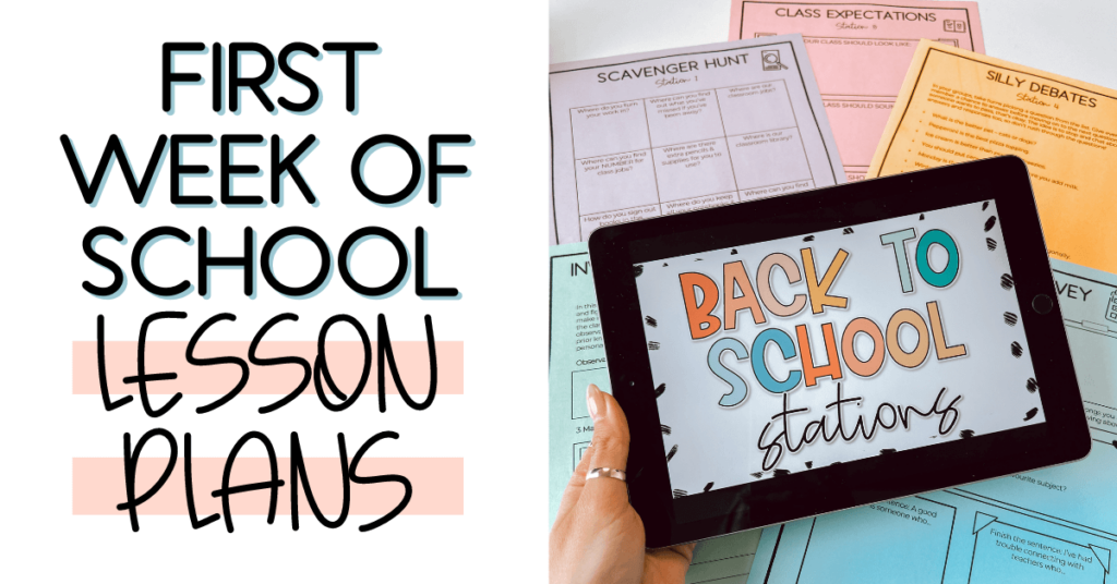 first week of school lesson plans including back to school stations