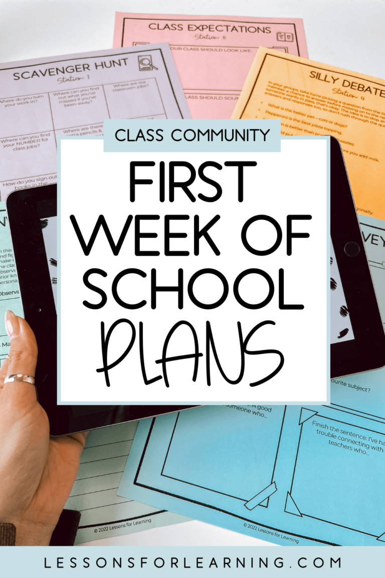 first week of school lesson plans
