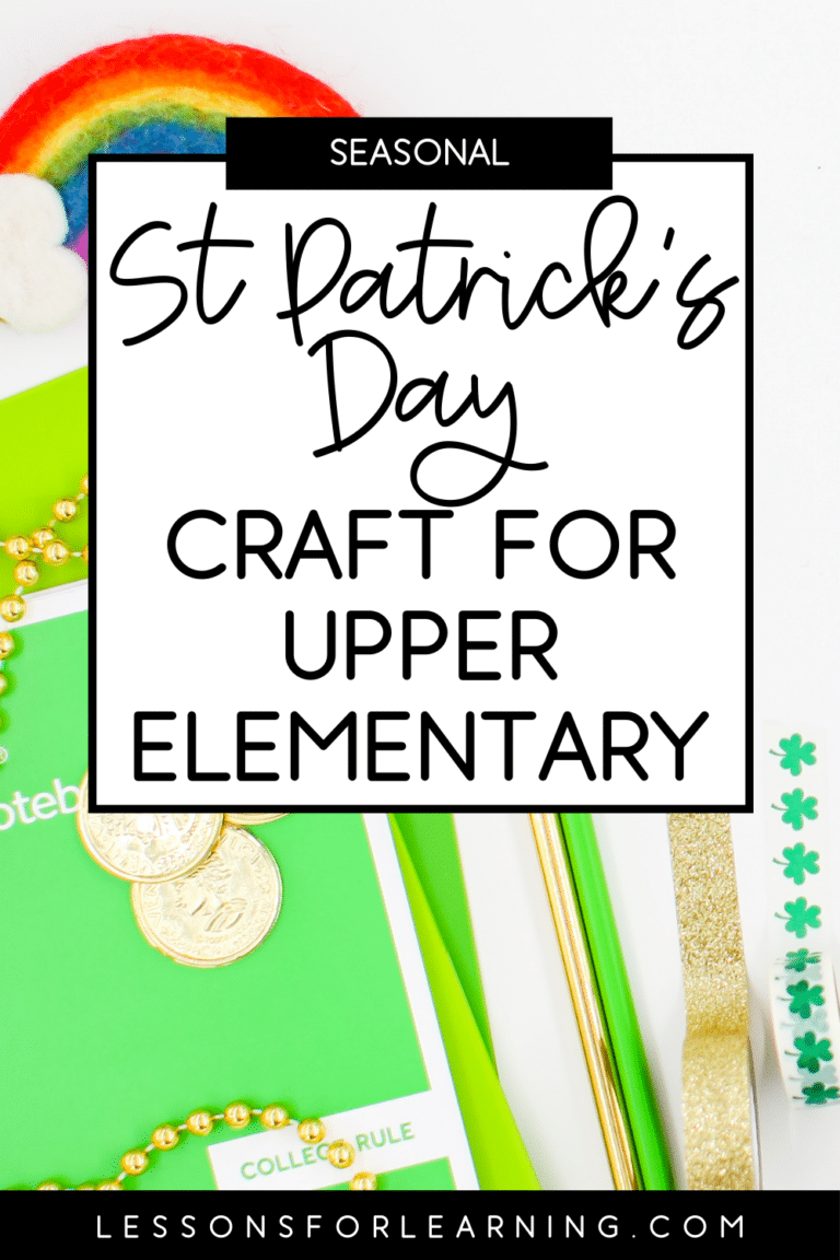Image for a St Patricks Day craft for upper elementary with that as the heading