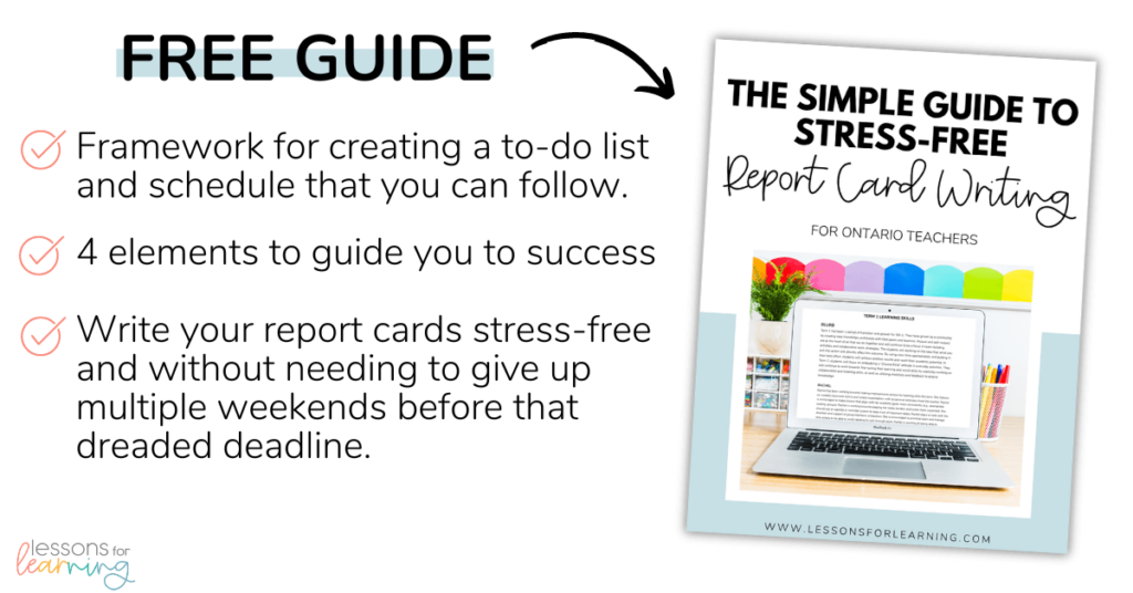free guide to writing report cards