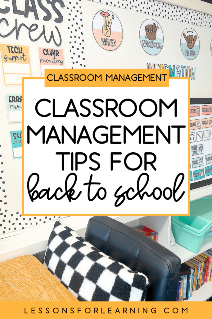 classroom management tips for back to school pin image