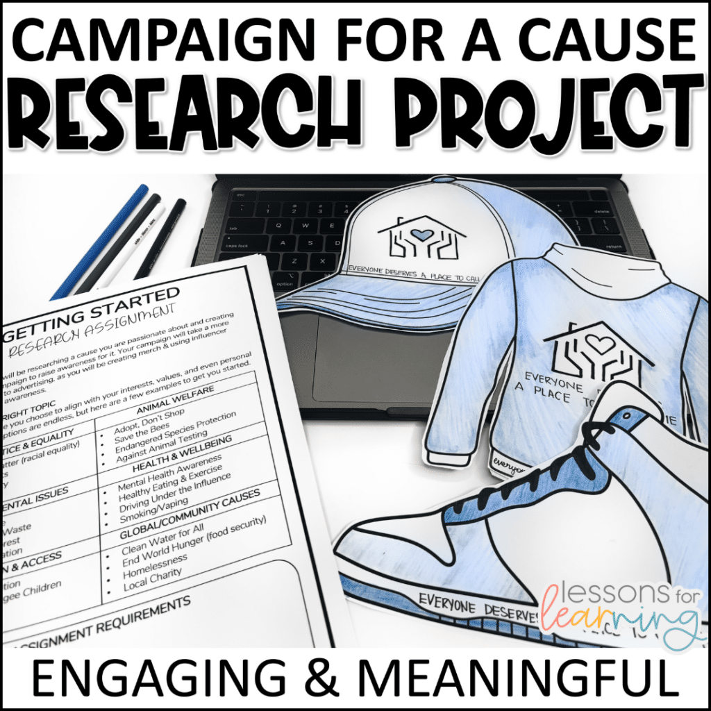 campaign for a cause project based learning research assignment cover